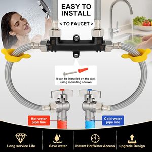 Watts Water <b>Heater</b> Bypass Valve Kit 0.5 In Ports Chrome Plated Brass Easy Install For Hot Water Recirculation - Product Image 6