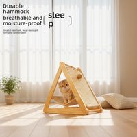 Arbre à chat 2-en-1 en pin avec lit, sûr, facile à assembler, anti-griffures et anti-éclats, grand espace, design moderne, pour jeu actif et relaxation