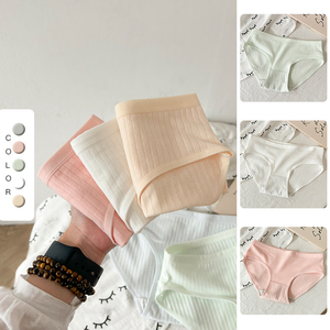 Culottes pour femmes 95% coton, entrejambe en coton antibactérien, confortables, taille mi-haute, coupe triangle ajustée aux hanches, pour adolescentes et étudiantes - Product Image 2
