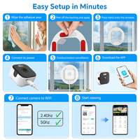 Caméra WiFi HD 3MP à Fixation Murale, Alimentation par Prise, Vision Nocturne Couleur, Audio Bidirectionnel, Détection de Mouvement, Caméra de Sécurité Intérieure pour la Maison