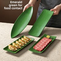 Vaisselle en mélamine durable, rectangulaire, moderne, minimaliste, style japonais, plateau de service pour sashimi, bicolore, résistant aux rayures