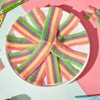 Vente en gros de bande aigre en vrac Offre Spéciale Halal Bonbons à la réglisse Ceinture aigre multicolore Emballage personnalisé disponible Bonbons gommeux Bonbons