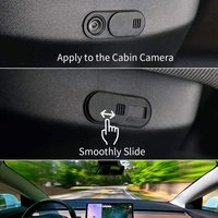 Capot de caméra coulissant pour Tesla Model 3/ Y Intérieur Cabine Caméra Ordinateur Portable PC Face Frontale Webcam Sticker Blocker Protégez votre vie privée