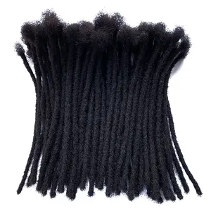 YOTCHOI Tight Afro Kinky Hair Full Handmade 100% Virgin Human Hair Dreadlocks Extensions Small Size 0.4 CM 20 Locs In A Bundle