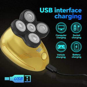 Five-Blade Bald Stainless Steel Rotary <b>Shaver</b> Waterproof USB Charging <b>Face</b> for Household and Use Household <b>Shaver</b> House - Product Image 5