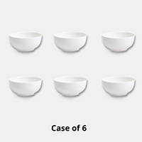 Service de bols en porcelaine blanche 6 pièces – Vaisselle haut de gamme et luxueuse pour 6 personnes – Compatible lave-vaisselle et écologique