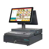SUNSON SP07 Ordinateur de bureau tout-en-un 15,6 pouces Écran tactile Windows/Android POS avec tiroir-caisse Imprimante thermique 58 mm