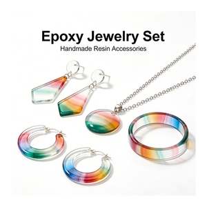 Kit d'art en résine fait main, résine UV transparente pour bijoux, lampe LED, moules en silicone, paillettes, feuilles, fleurs, pendentifs, porte-clés, cadeau - Product Image 3