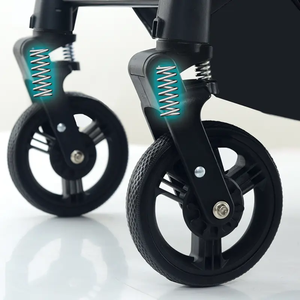 Wellpal รถเข็นเด็ก4ล้อทำจากอลูมิเนียมอัลลอยพับได้, ทำจากผ้าลินิน PU กันลื่นสปริงโช้คอัพรับน้ำหนักได้20กก. - Product Image 4