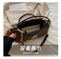 Sac à main de niche pour femme, léger, à porter sous le bras, sac à bandoulière tendance, style Instagram, avec petites chaînes et deux fermetures éclair, idéal pour les tenues habillées