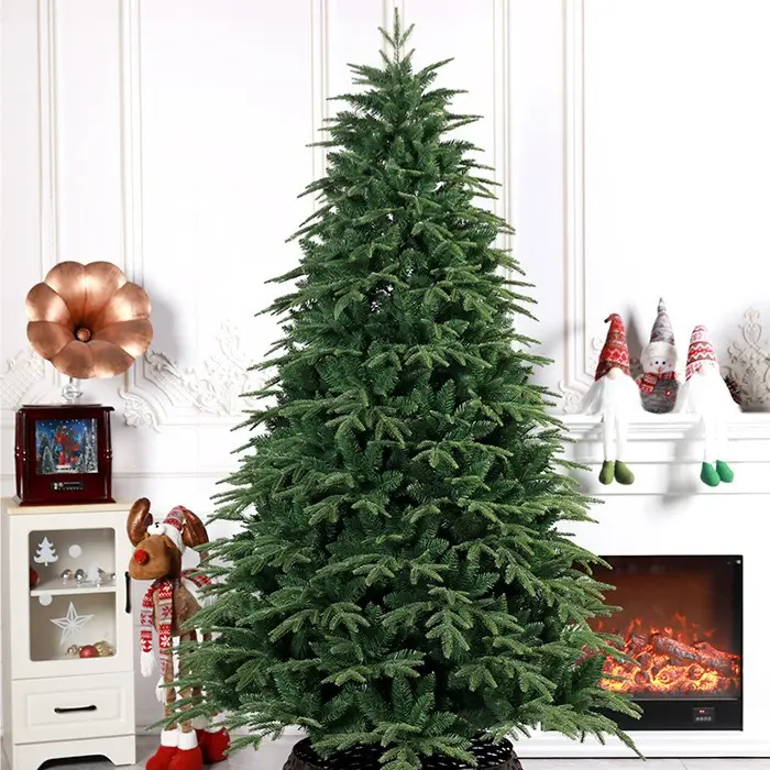 2024 Xmas Tree Cheap Outdoor Green PVC 180 cm 210 cm PET PE Mixed Ornaments Christmas Tree