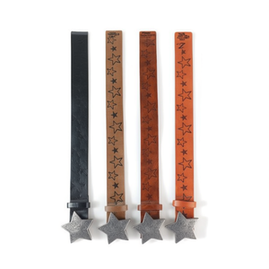 Cintura in pelle PU con fibbia a stella a cinque punte da 4 cm, cintura alla moda per donna e uomo - Product Image 1