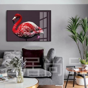 <span class=keywords><strong>Peinture</strong></span> à l'<span class=keywords><strong>huile</strong></span> murale en verre de cristal avec cadre d'animal, Art décoratif moderne et abstrait, pour salon - Product Image 6