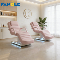 Table de massage électrique moderne à 3 moteurs, lit de spa professionnel réglable en hauteur et en angle, lit de traitement esthétique motorisé