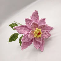 Fleurs au crochet éternelles faites à la main, en fils mélangés, pour la Fête des Mères, le Nouvel An, Noël, ou comme bouquet pour fille