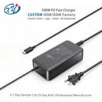 Adaptador de CA de Escritorio USB-C PD de 100W con Enchufe Estadounidense, Cargador para Portátil con Puerto USB-A, Certificado ETL FCC Nivel VI, Fuente de Alimentación OEM