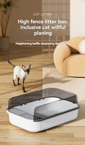 Caja de Arena <span class=keywords><strong>para</strong></span> Gatos Rectangular Grande, Fácil de Limpiar, de Plástico Ecológico, Inodoro <span class=keywords><strong>para</strong></span> Gatos - Product Image 5