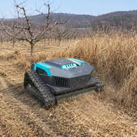 Robot tondeuse télécommandé sans fil sur chenilles tout-terrain, qualité professionnelle, conception haute capacité pour le désherbage routier et agricole