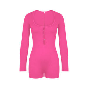 Viviblook Z327RP Nuevo Mono de Primavera para Mujer, Color Sólido, Básico, Ajustado, de Manga Larga, con Aberturas, Estilo Bodycon para Damas - Product Image 6