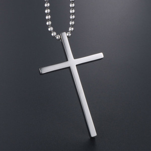 Minimalist Titanium Steel <b>Cross</b> Pendant Necklace Unisex Everyday Wear SP516-7 - Product Image 2