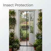 Moustiquaire magnétique haute résistance pour porte, anti-insectes et anti-moustiques, idéale pour la ventilation et la protection des entrées domestiques