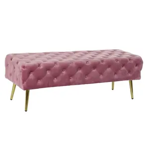 Mesa para Cambiar Zapatos de Poliéster y Metal con Tela de Terciopelo, Dimensiones 120x45x40 - Product Image 5