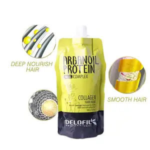 Máscara de cabelo de colágeno para cabelos danificados e macios, de reparo natural de venda quente Delofil