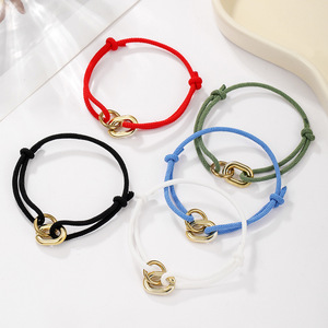 Pulsera de Cuerda Trenzada de Color Bohemio, Cierre CCB Simple Retro, Pulsera para <span class=keywords><strong>Hombre</strong></span>, Accesorios de Joyería de Moda para Fiesta - Product Image 2