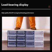 Boîte à Chaussures Double Cadre en PP Plastique Épais, Vente Chaude, Blanche Grise Transparente, Simple Rangement Pliable et Empilable pour Dortoir