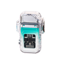 Briquet à double arc étanche à coque transparente COBT Ypec, recharge multifonction, briquet USB coupe-vent pour l'extérieur