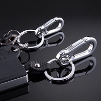 Porte-clés en métal personnalisable en gros porte-clés fendu fermoir mousqueton à ressort pour voitures