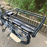 Vélo cargo électrique 24 pouces avec cadre en aluminium, panier avant, autonomie 50-55 km, 7 vitesses, batterie lithium 48V 15AH de marque, moteur moyeu arrière, freins à disque hydrauliques
