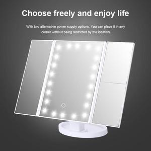 LED Vanity <b>Mirror</b> Foldable Makeup <b>Mirror</b> Dimmable Touch Cosmetic <b>Mirror</b> USB Rechargeable - Product Image 3