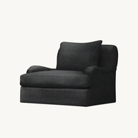 Fauteuil de salon haut de gamme style scandinave, blanc crème, rembourré, confortable, avec jupe décorative, siège large et rembourré, pour villa ou bureau