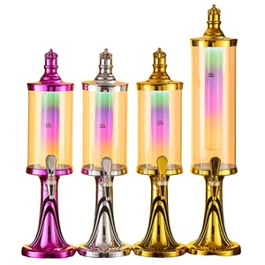 Tour à vin LED <span class=keywords><strong>de</strong></span> luxe léger européenne - Base et dessus droits, PC <span class=keywords><strong>de</strong></span> qualité alimentaire avec tube à glace, capacité multi-niveaux <span class=keywords><strong>de</strong></span> 1,5 à 5 L, logo personnalisé - Product Image 1