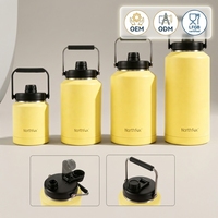 Growler isotherme chaud/froid en acier inoxydable de 64 oz, double paroi, sans BPA, gourde portable pour brassage maison et camping