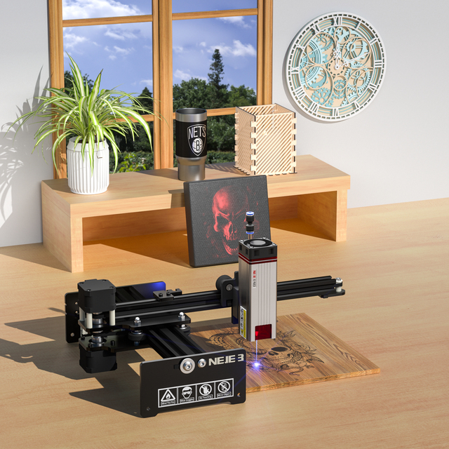 NEJE 5 E40 100W Laser Engraver for Mirror Stainless Steel Coating Metal Stone 170*170mm Mini Acrylic Wood Cutting Machine