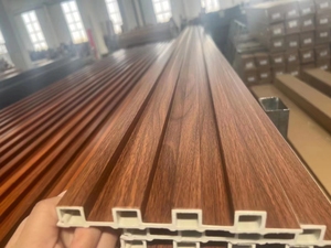 Panel Dinding PVC Modern Art Louver Dekoratif 3D untuk Interior, Panel Dinding Bambu untuk Latar Belakang TV, Panel Dinding WPC Motif Kayu Ramah Lingkungan - Product Image 2
