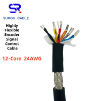 Câble de signal blindé torsadé à paire unique hautement flexible PMS 2464 24AWG 12 cœurs, câble d'encodeur, câble d'équipement d'automatisation