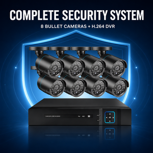 Cámaras <span class=keywords><strong>de</strong></span> <span class=keywords><strong>Seguridad</strong></span> Bullet, Paquete <span class=keywords><strong>de</strong></span> <span class=keywords><strong>8</strong></span>, Sistema DVR H265, <span class=keywords><strong>Kit</strong></span> Completo <span class=keywords><strong>de</strong></span> CCTV, Visión Nocturna Infrarroja, Juego al por Mayor para Interiores y Exteriores - Product Image 5