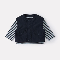 Ensemble de vêtements pour bébés garçons style coréen 2026 : Chemise rayée, gilet et pantalon en jean – Tenue décontractée 3 pièces pour tout-petits Printemps-Automne