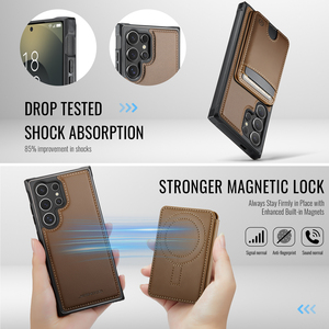 Funda para Teléfono con <span class=keywords><strong>Carga</strong></span> Inalámbrica, Soporte Magnético para Tarjetas, Piel Sintética para <span class=keywords><strong>Samsung</strong></span> S26 Ultra S25 Plus S24 S23 S22 A56 A55 A54 A53 - Product Image 4