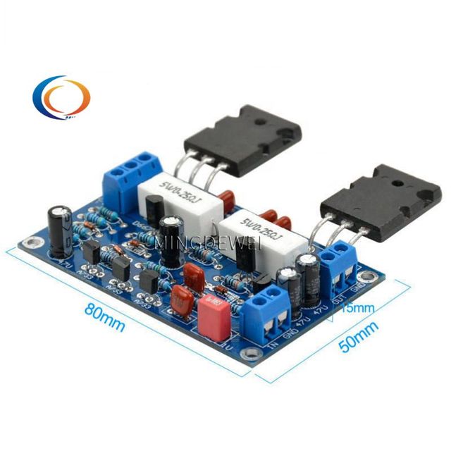 100W 2SC5200+2SA1943 Audio Amplifier Board Mono Channel HIFI Power Dual DC35V 2SC5200