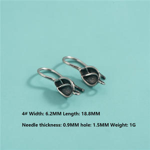 Изящные серьги с листьями, антикварные серьги из серебра 925 пробы, с петлей для изготовления ювелирных изделий - Product Image 4