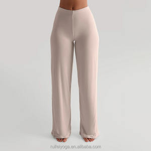 Leggings de yoga évasés à taille haute en polyester et élasthanne avec logo personnalisé en gros, pantalon large pour femmes, pantalon de sport évasé pour le yoga - Product Image 3