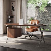 Bureau en bois massif de luxe léger, bureau d'ordinateur minimaliste haut de gamme pour la maison, bureau d'écriture artistique et bureau de travail