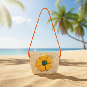 Borsa a tracolla piccola con cappello di paglia 13x10x7cm, accessorio moda da donna - Product Image 2