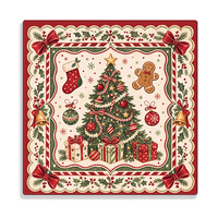 Tapis de jeu pliable antidérapant en caoutchouc doux et écologique, motif train mignon sur le thème de Noël, idéal pour le mahjong, les fêtes de fin d'année et la maison
