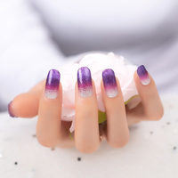 ZB 16 pièces Autocollants pour ongles 2D à couverture complète, motif feuille chaude, style français et japonais