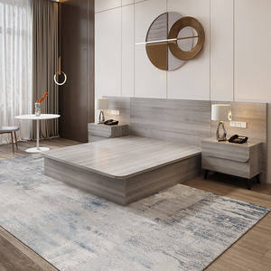 Bilido Ensembles de chambre d'hôtel modernes personnalisables Lit double standard Armoire individuelle en bois pour Apartamentos Habitaciones Personas - Product Image 1